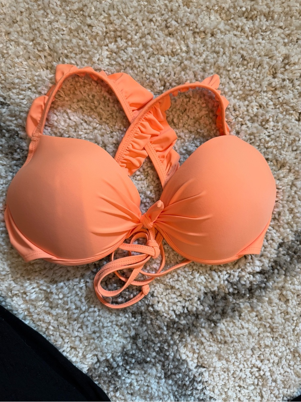 Salt + Cove Coral-Orange Push-Up Bikini top Size XL